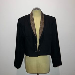 Vintage Womens John Roberts black gold blazer